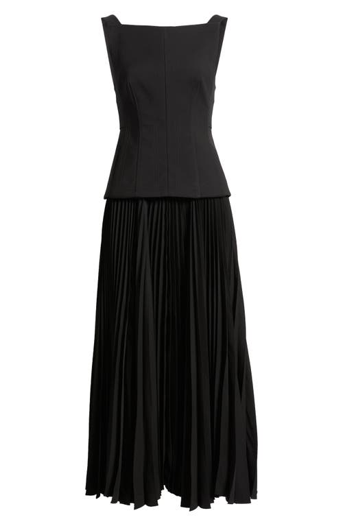 Acler Hollinshill Pleated Sleeveless Maxi Dress In Black