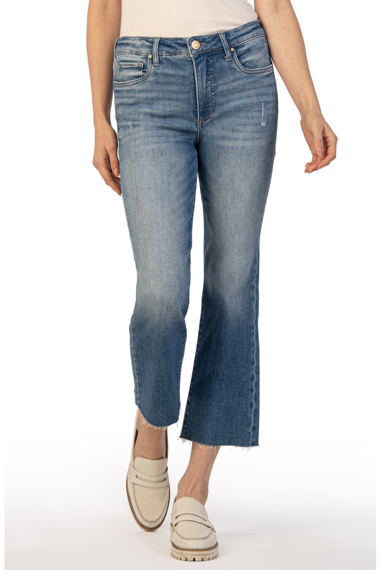 Kelsey Fab Ab High Waist Raw Hem Ankle Flare Jeans, Main, color, PERCEPTUAL W/ME