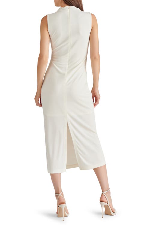 Steve Madden Mo Funnel Neck Matte Jersey Dress In Marshmallow