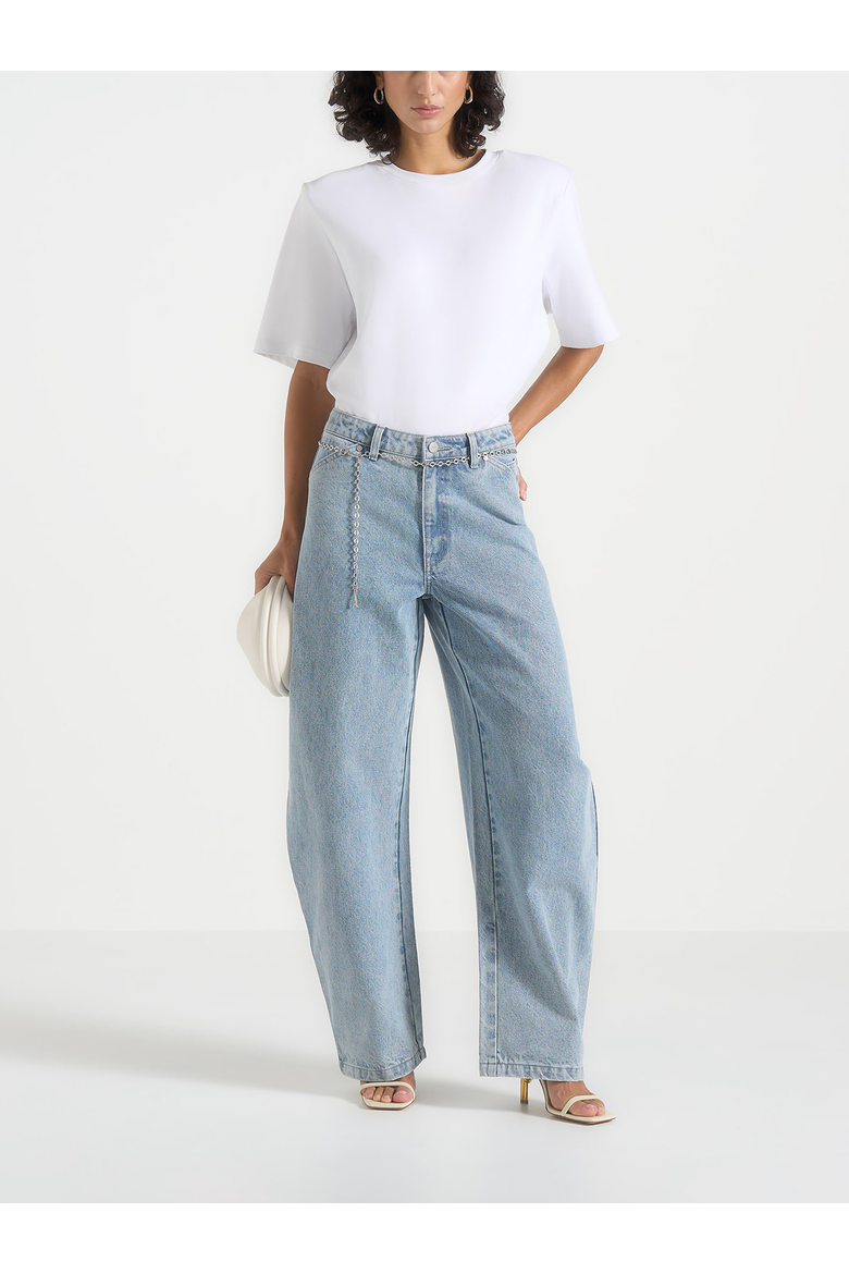 Enora Hourglass Jean With Chain, Main, color, Mid Blue
