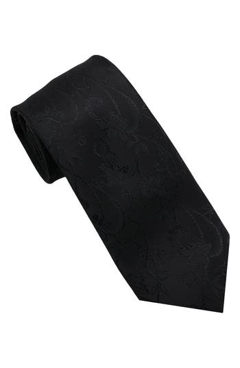 Karl Lagerfeld Paris Sparkle Floral Print Tie In Black