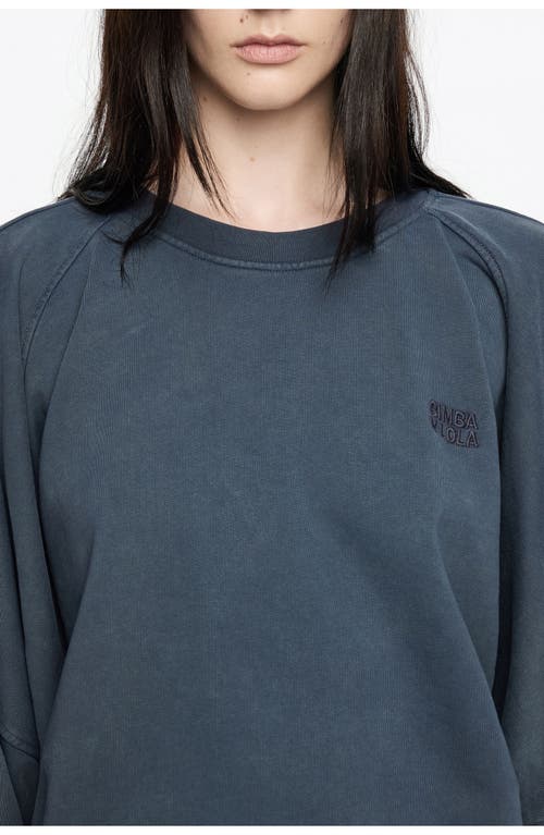 Bimba Y Lola Embroidered Logo Balloon Sweatshirt In Blue