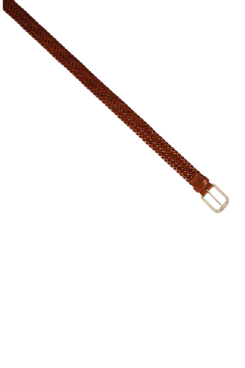 Braided leather belt, Alternate, color, Camel