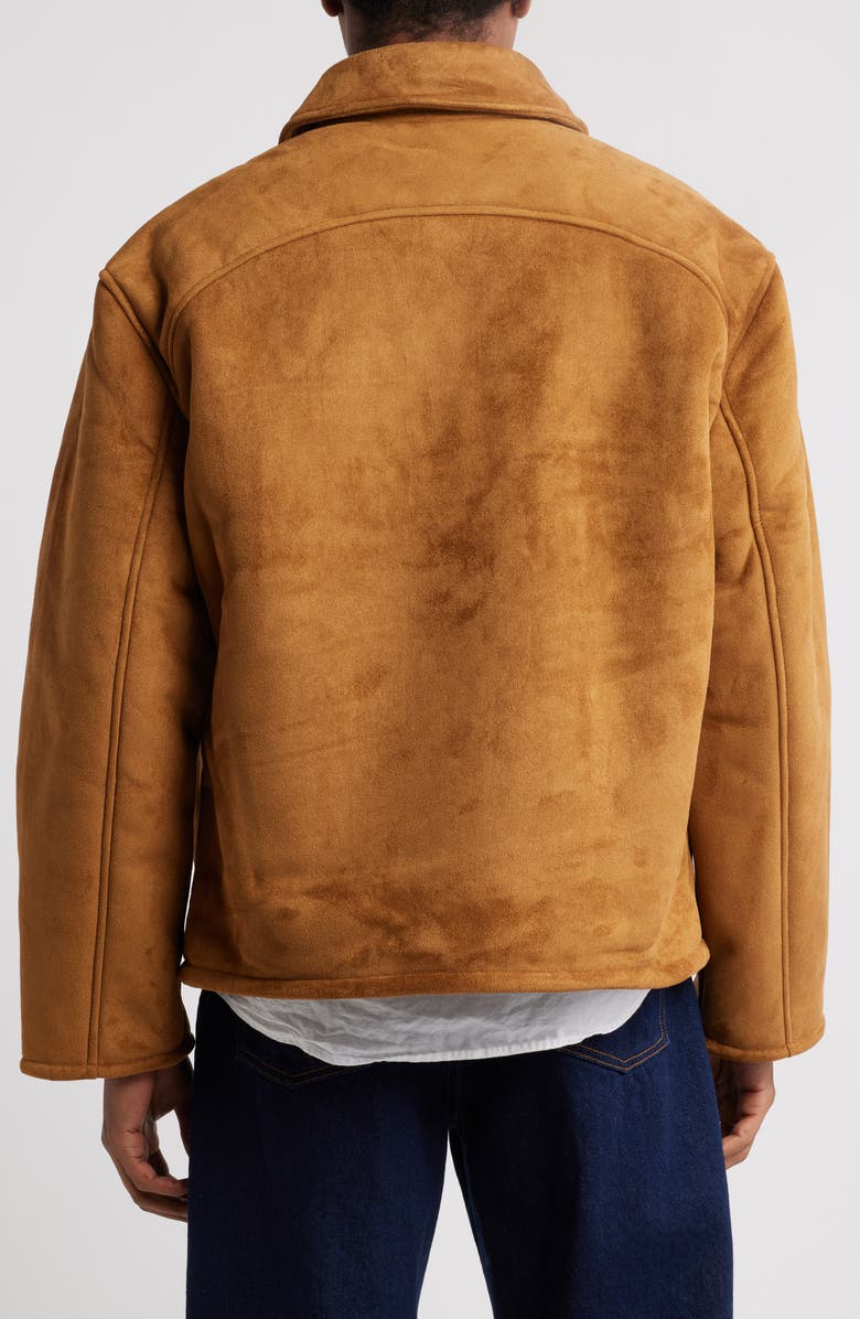 Topman Faux Shearling Lined Faux Suede Jacket, Alternate, color, 