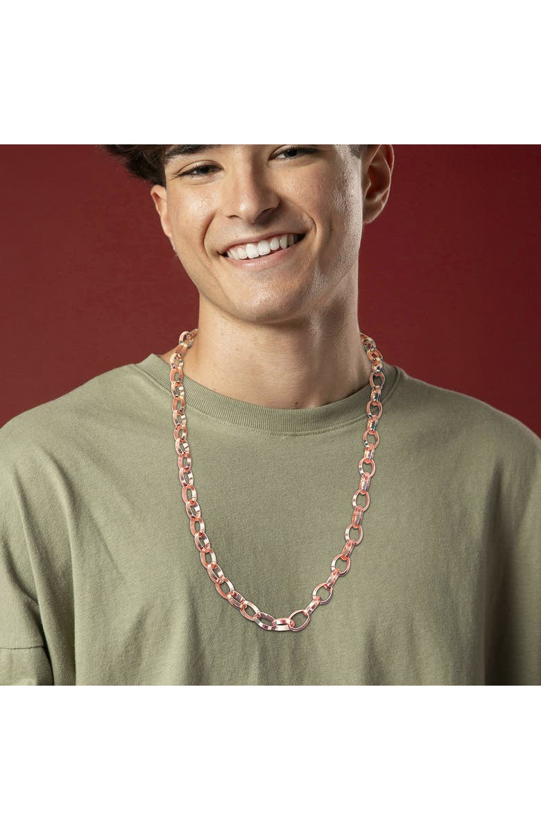 DELMAR Men's Rolo Link Chain Necklace, Alternate, color, Yellow