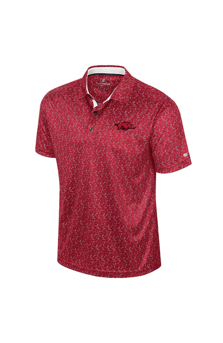 COLOSSEUM Men's Colosseum Cardinal Arkansas Razorbacks Sublimated Golf Polo, Alternate, color, 