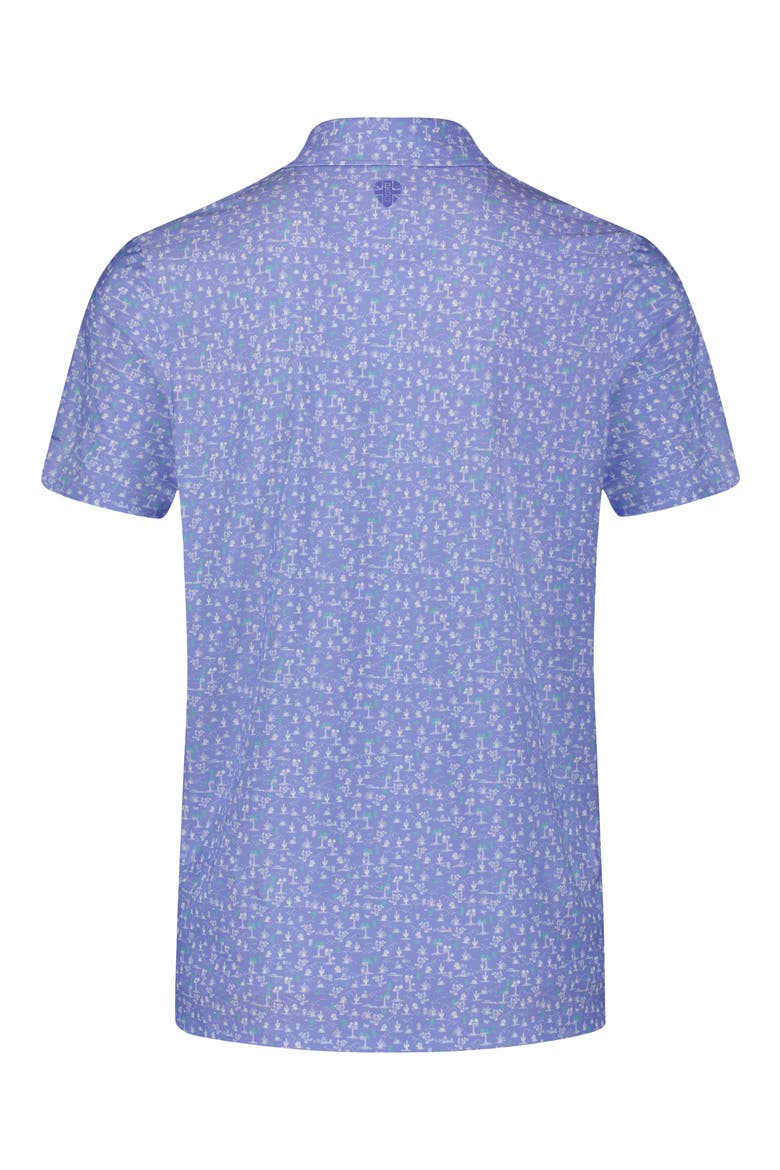 Desert Island Print Stretch Jersey Golf Polo, Alternate, color, STONEWASH