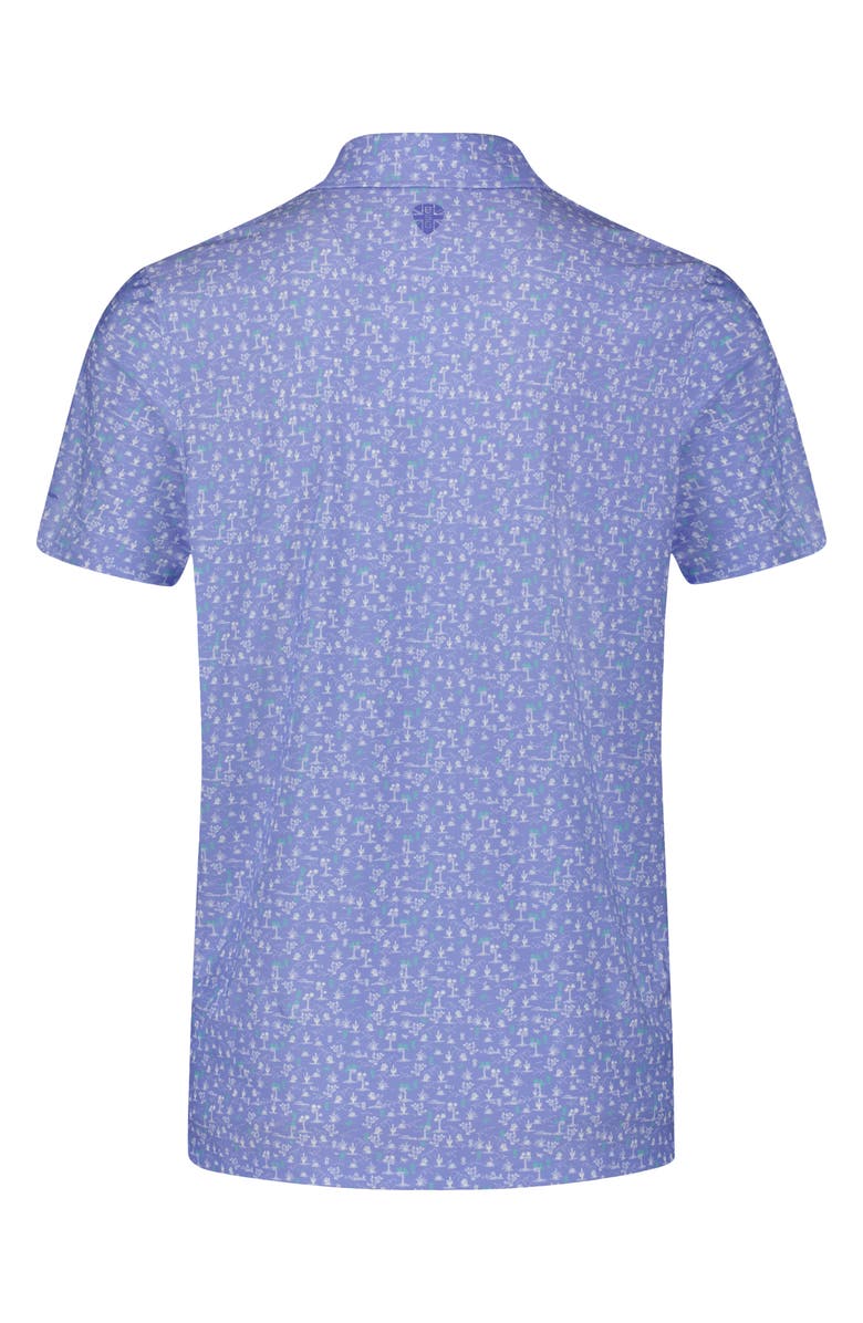Ben Sherman Desert Island Print Stretch Jersey Golf Polo, Alternate, color, Stonewash