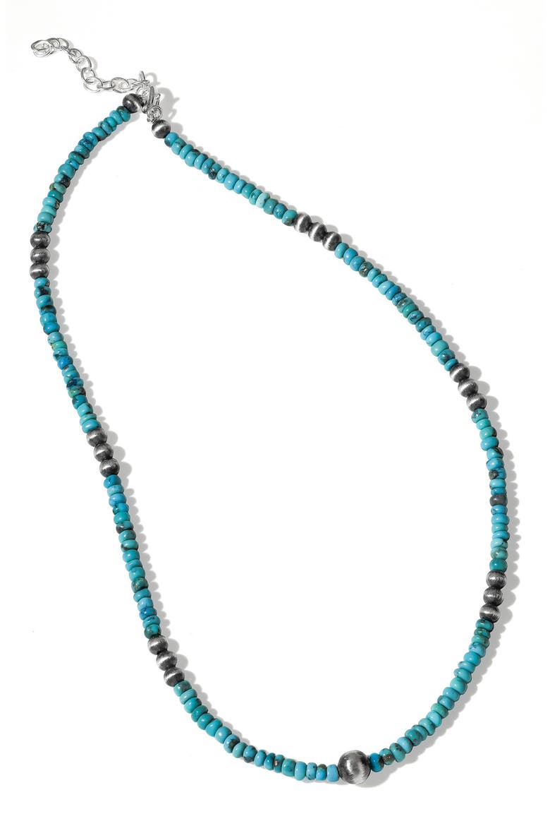 Rondelle Turquoise Bead Necklace, Main, color, BLUE
