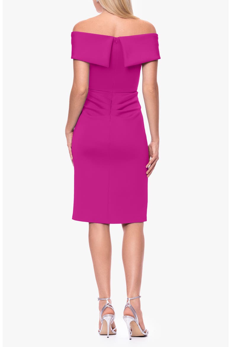 Off the Shoulder Scuba Cocktail Dress, Alternate, color, ORCHID