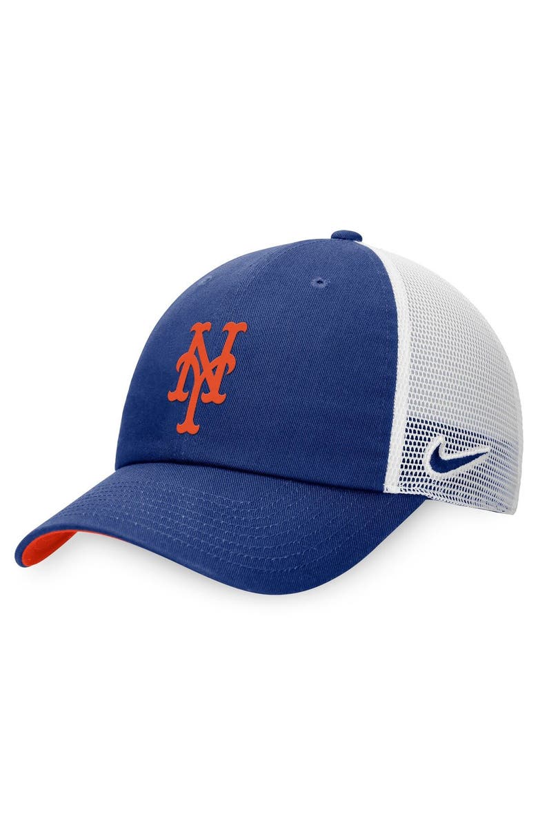 Nike Men's Nike Royal/White New York Mets Heritage86 Lightweight Unstructured Adjustable Trucker Hat, Main, color, 