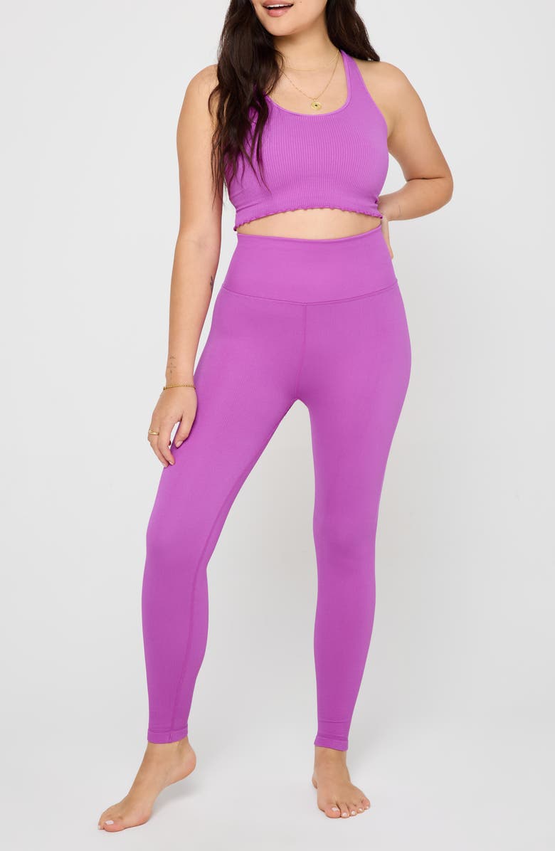 Spiritual Gangster Love Sculpt Rib 7/8 Leggings, Alternate, color, Electric