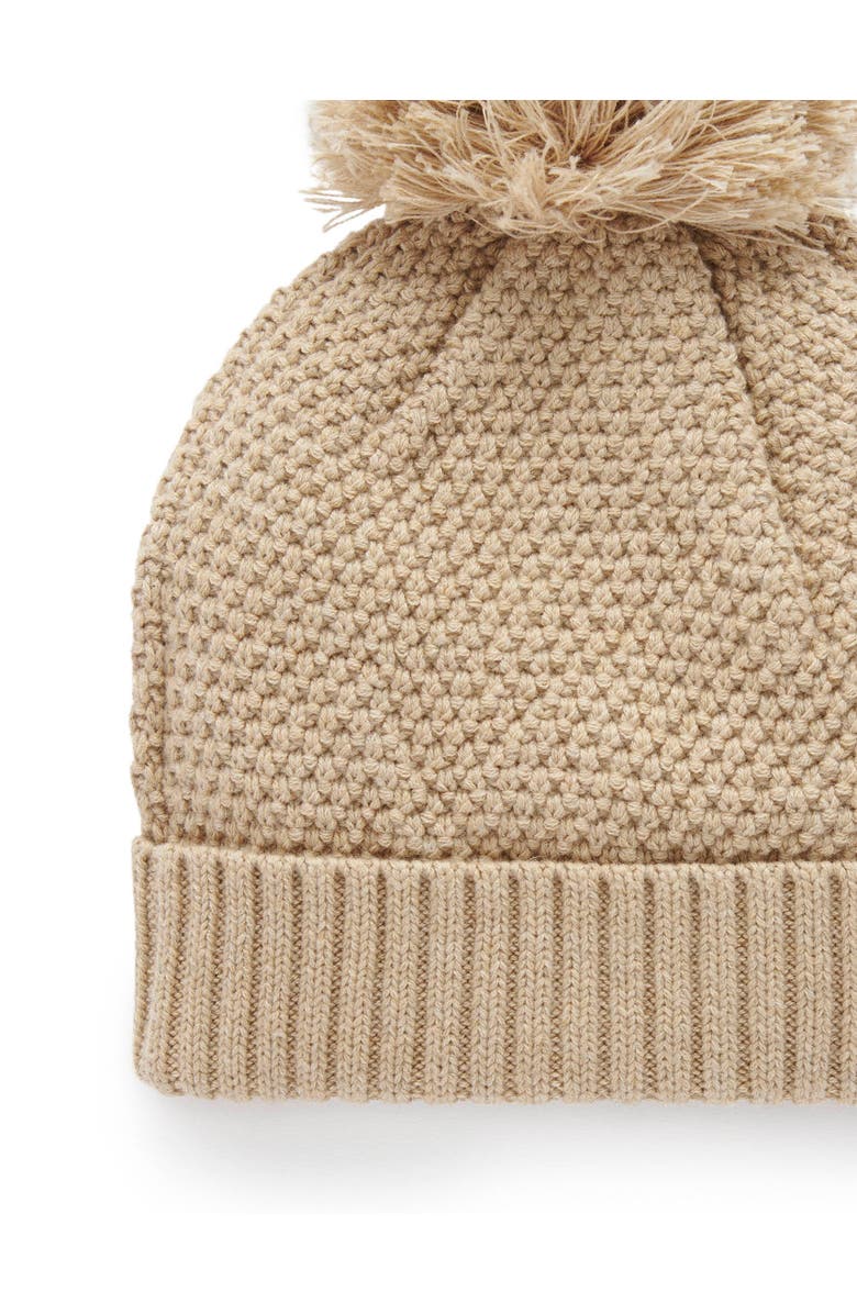 Purebaby Beanie and Mitten Set, Alternate, color, Mushroom Melange