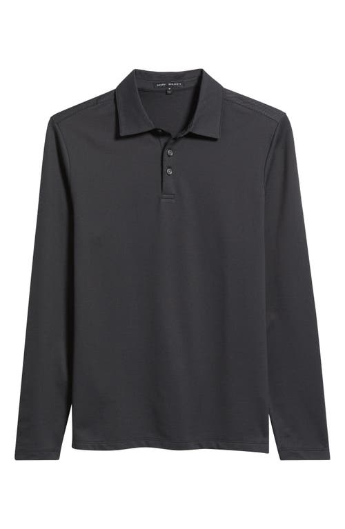 Robert Barakett Luciano Long Sleeve Twill Polo In Black