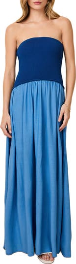 green emerald velvet dress Solid & Striped The Alessio Dress | Blue/Stripe | Size L