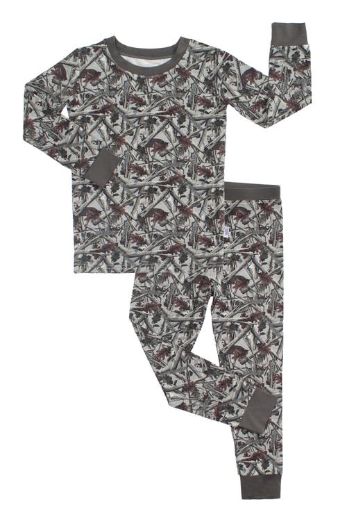 Fletch Kids' Hidden Camo 2 Piece Pajama Set In Gray