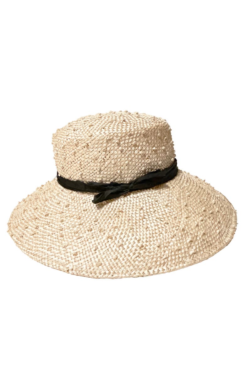 Audrey Knotted Sisal Straw Hat, Alternate, color, Natural With Black Trim