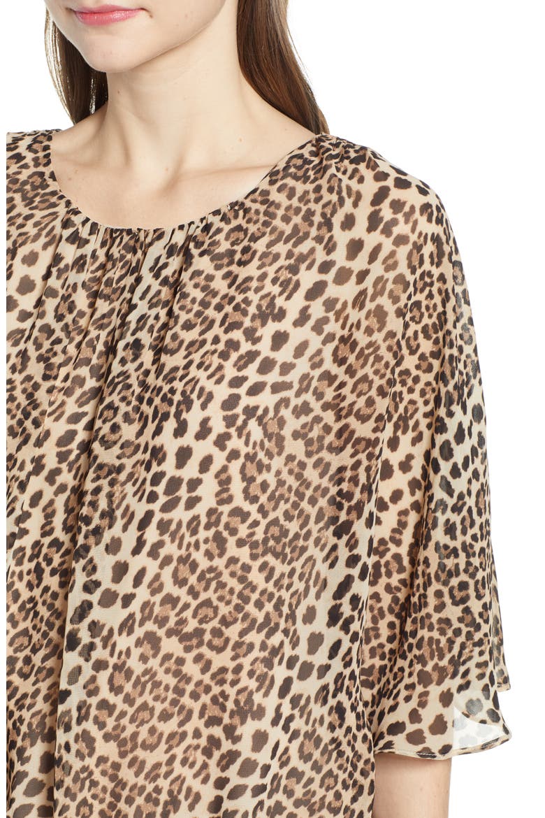 Leopard Print Blouse, Alternate, color, 060-RICH BLACK