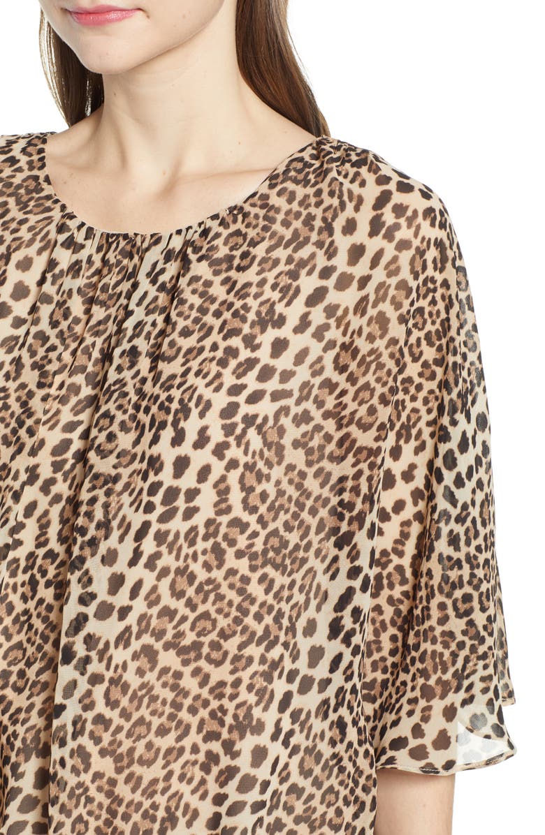 Vince Camuto Leopard Print Blouse, Alternate, color, 