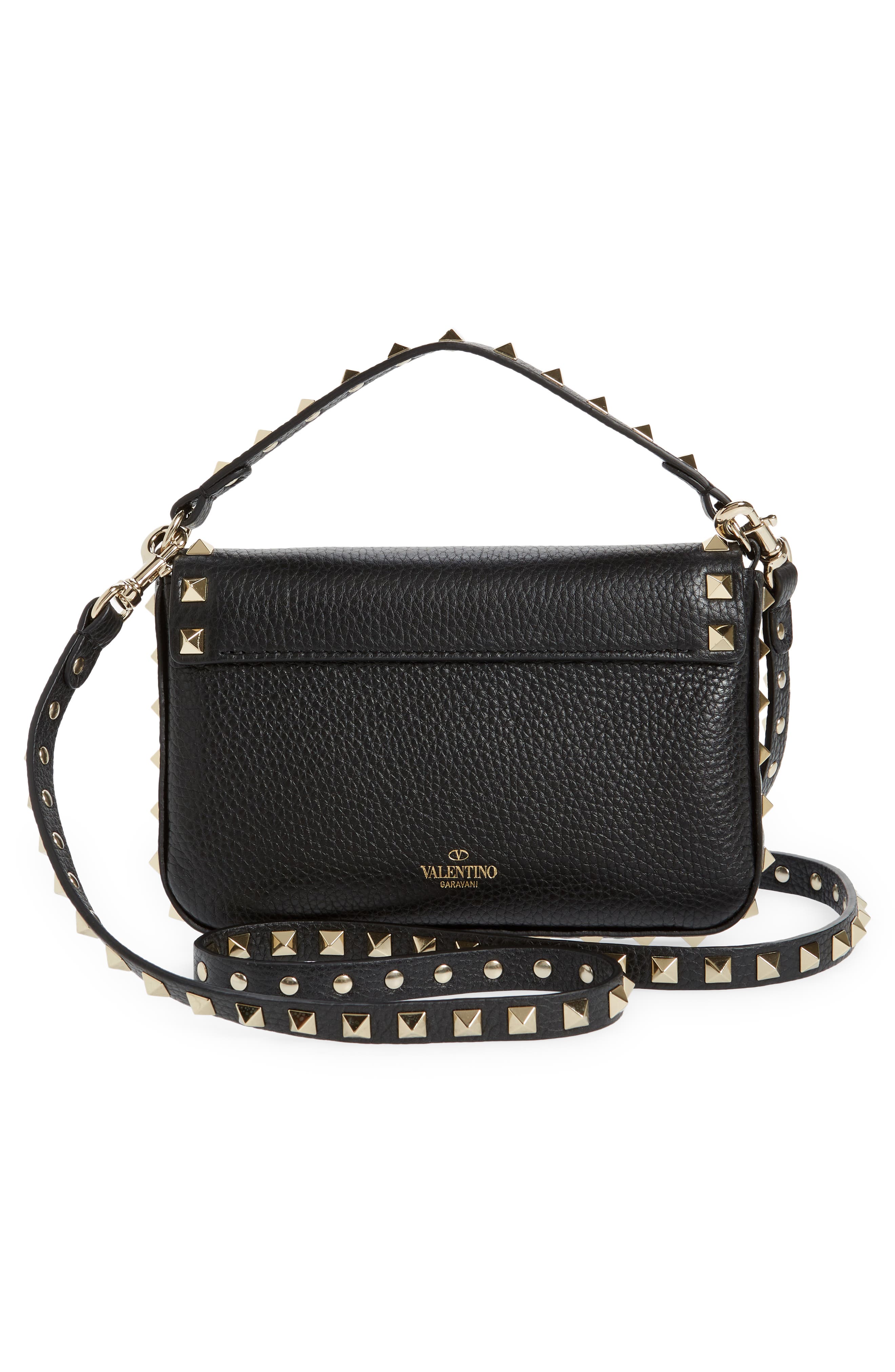 Valentino Garavani Rockstud Leather Crossbody Pouch, Alternate, color, 