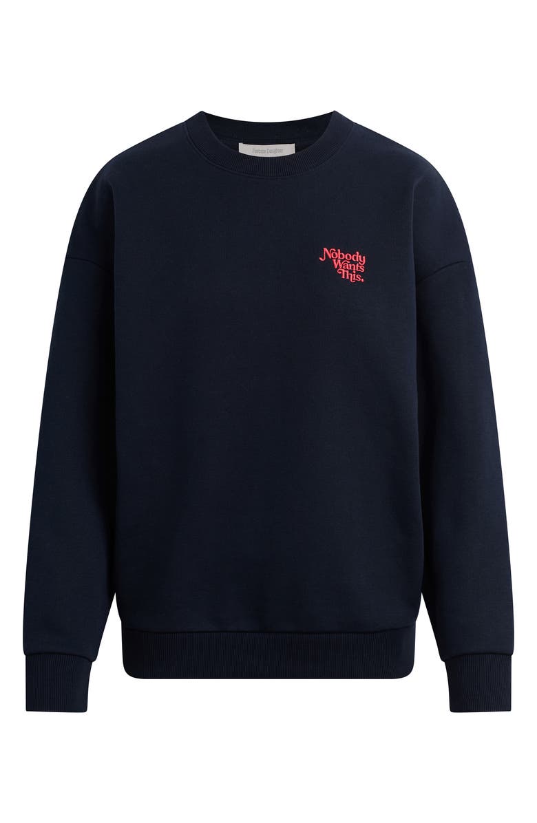 Favorite Daughter x 'Nobody Wants This' Crewneck Sweatshirt, Alternate, color, Navy
