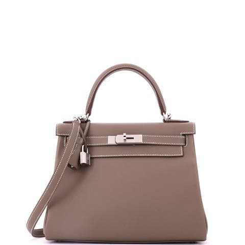 Kelly Handbag Grey Evercolor with Palladium Hardware 28