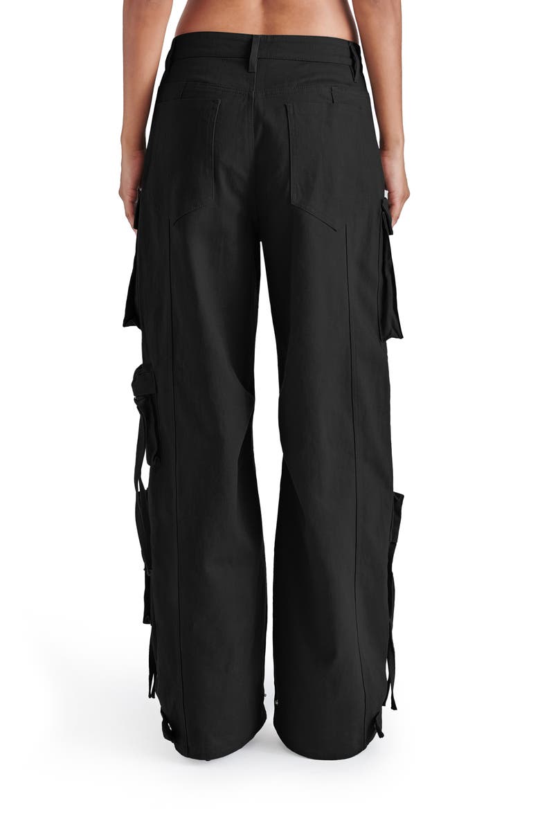 Steve Madden Duo Wide Leg Cargo Pants, Alternate, color, Black