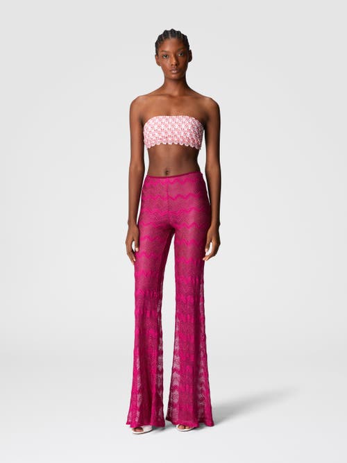 Missoni Flare Cover-up Trousers In Zig Zag Lamé Viscose In Purple