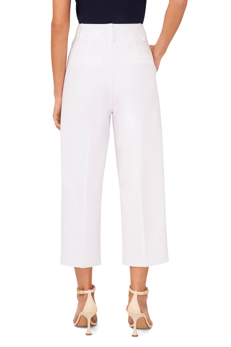 Pleated Crop Wide Leg Trousers, Alternate, color, BRIGHT WHITE