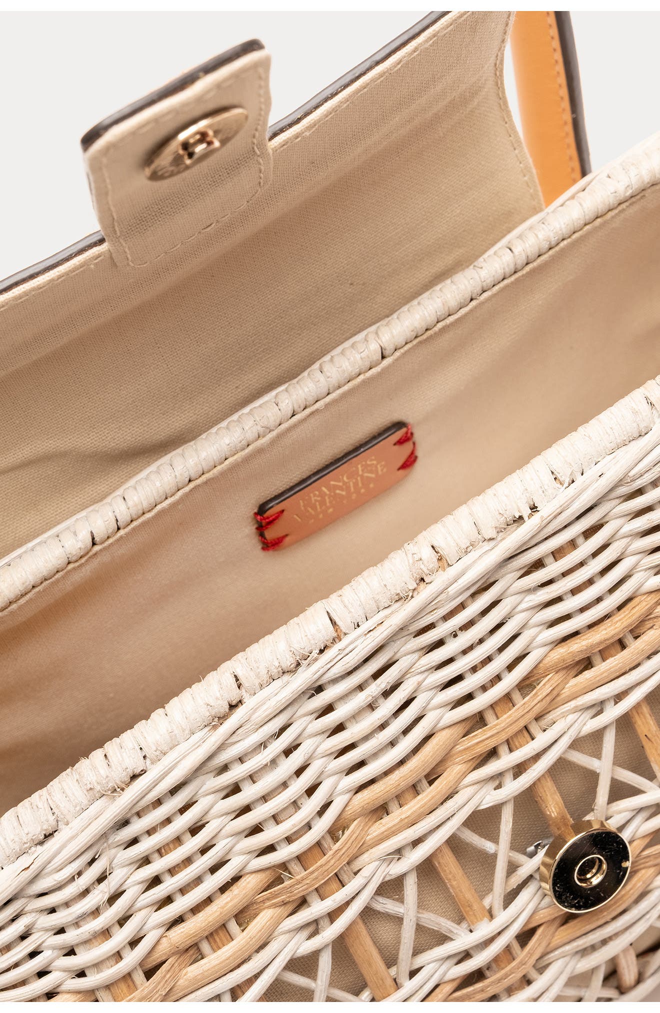 Tweety Basket Wicker & Leather Handbag, Alternate, color, WHITE/ TOAST
