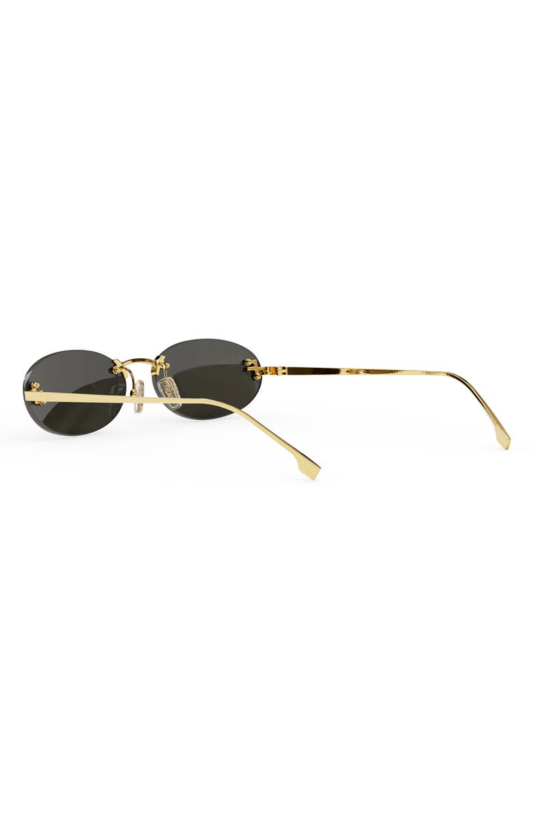 Fendi 'Fendi First 54mm Oval Sunglasses, Alternate, color, Shiny Endura Gold / Smoke