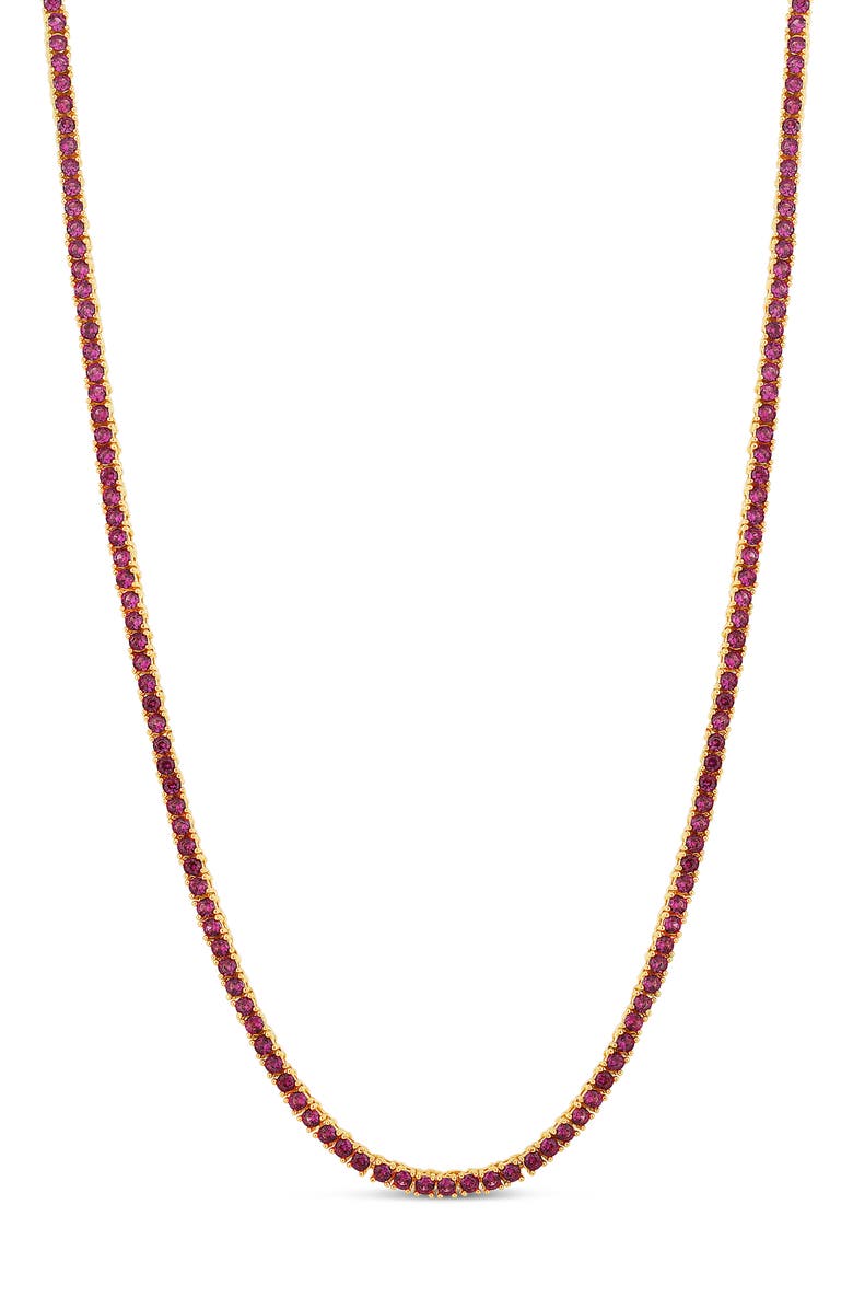 SHYMI Classic Ruby Tennis Necklace, Main, color, Gold