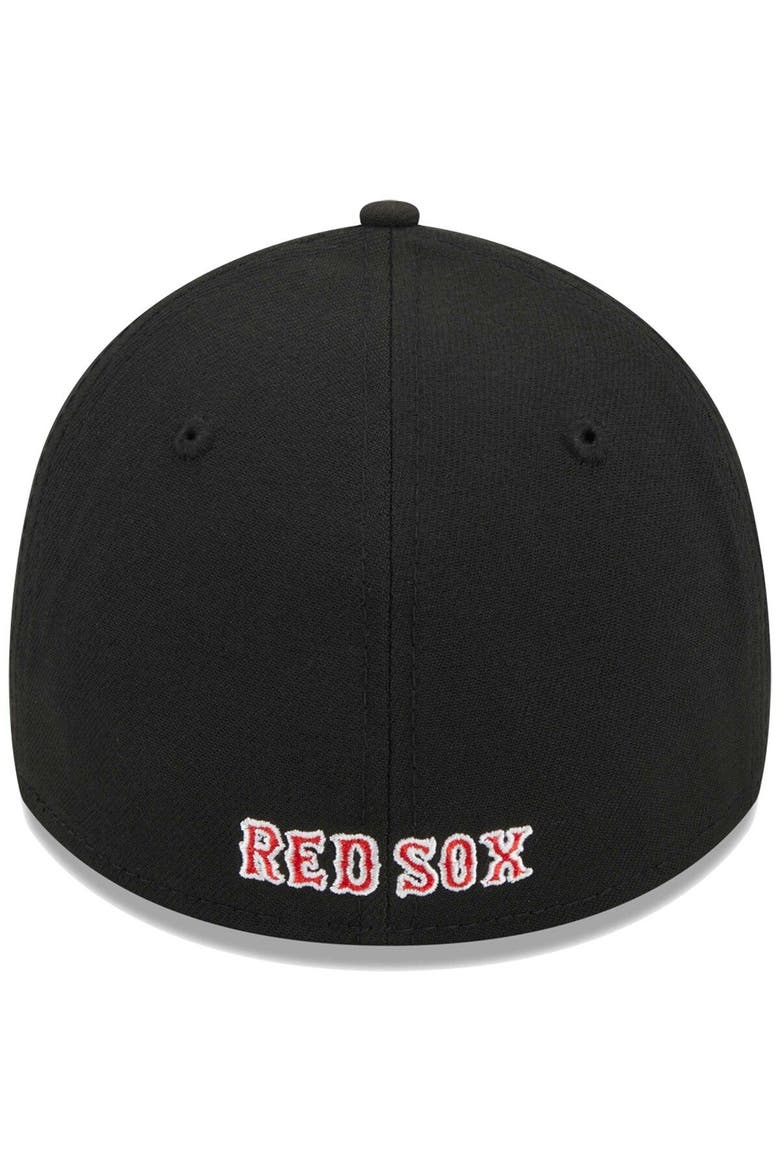 Men's New Era Black Boston Red Sox Logo 39THIRTY Flex Hat, Alternate, color, Black