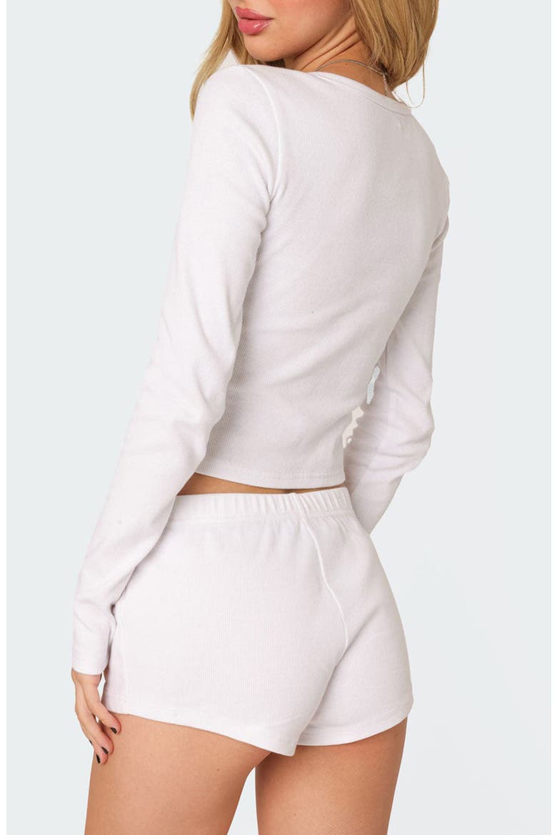 Rebekah Rib Henley Top, Alternate, color, WHITE