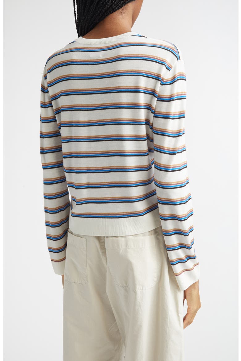 James Stripe Merino Wool Crewneck Sweater, Alternate, color, PARCH/CHOCO/BLUE STRIPE