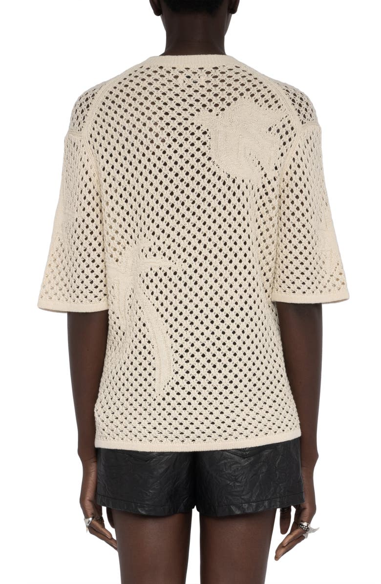 Zadig & Voltaire Maylina Open Stitch Shirt, Alternate, color, Ecru