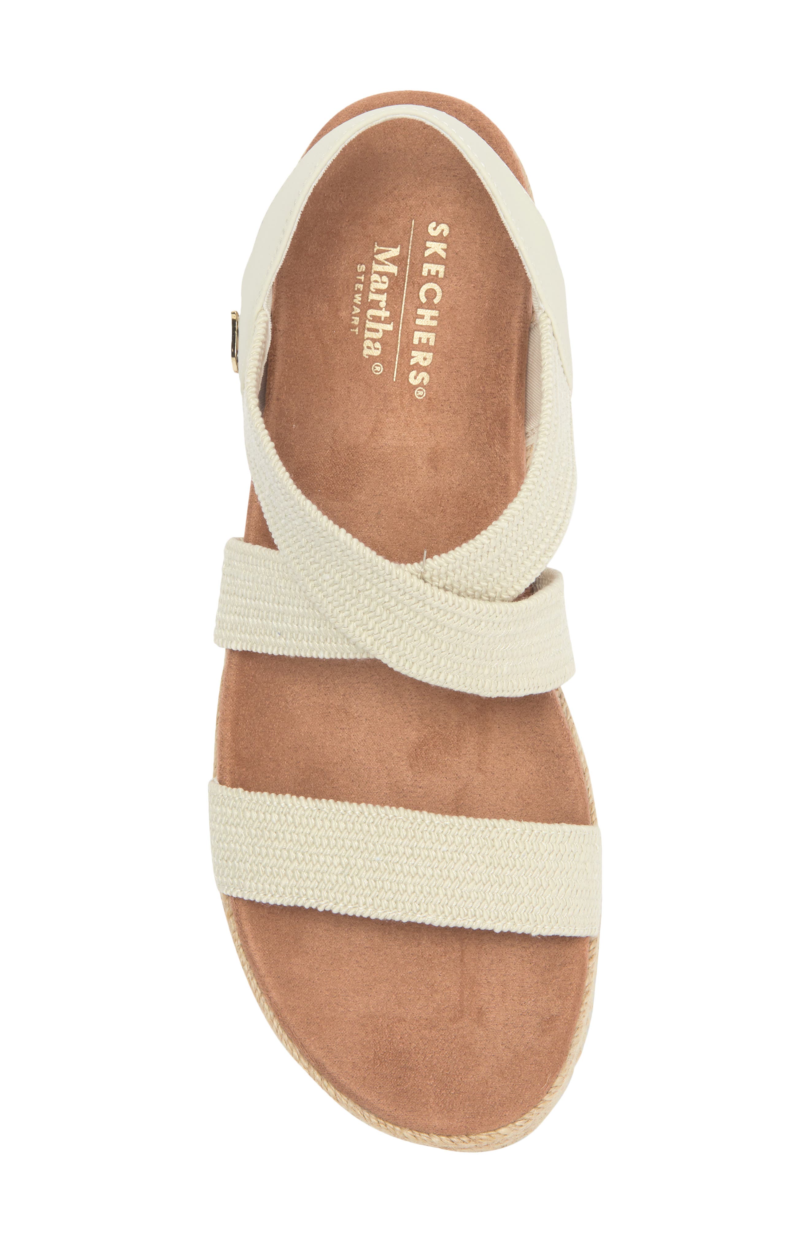 SKECHERS x Martha Stewart Arch Fit<sup>®</sup> Beverlee Espadrille Wedge Sandal, Alternate, color, Off White