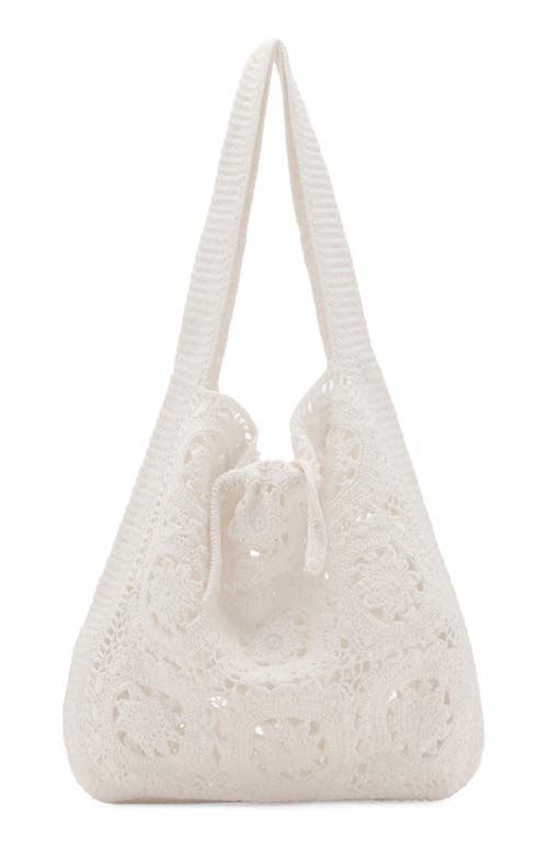 Mango Crochet Shopper Bag In White