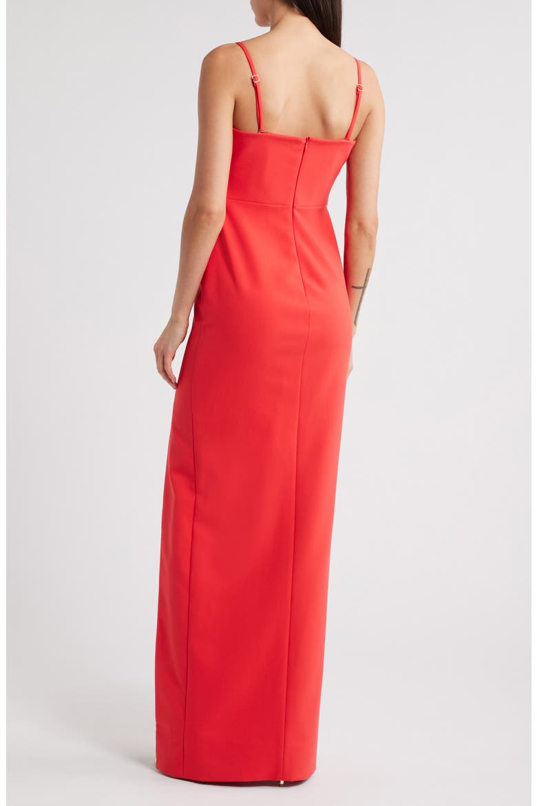 Josie Faux Pearl Belt Detail Column Gown, Alternate, color, BITTERSWEET