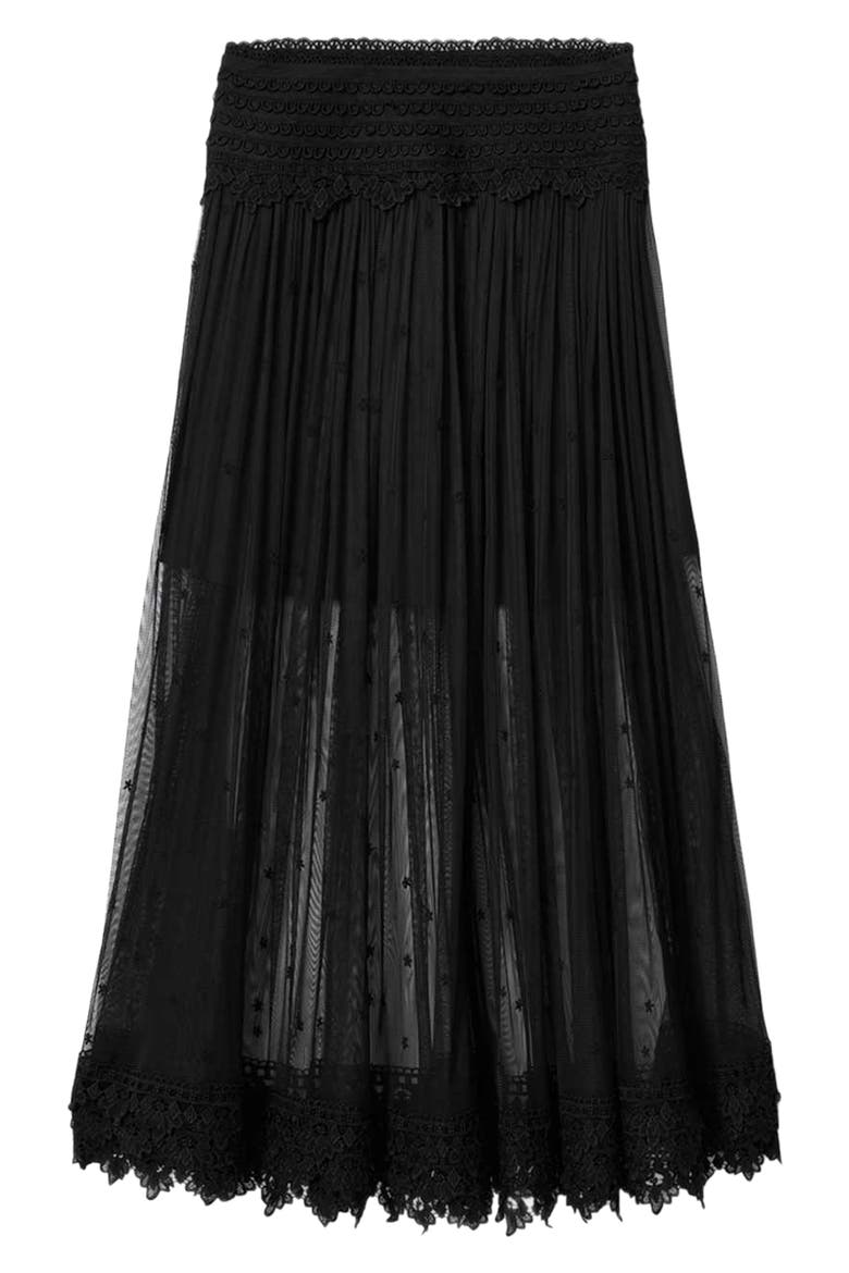 Trixie Lace Maxi Skirt, Alternate, color, JET BLACK
