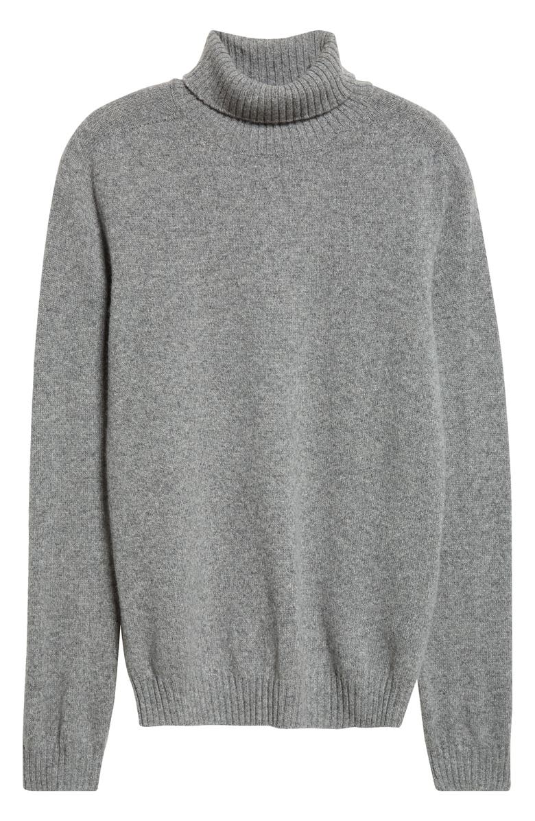 Boglioli Heathered Grey Wool & Cashmere Turtleneck, Alternate, color, Grey