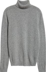 Boglioli Heathered Grey Wool & Cashmere Turtleneck