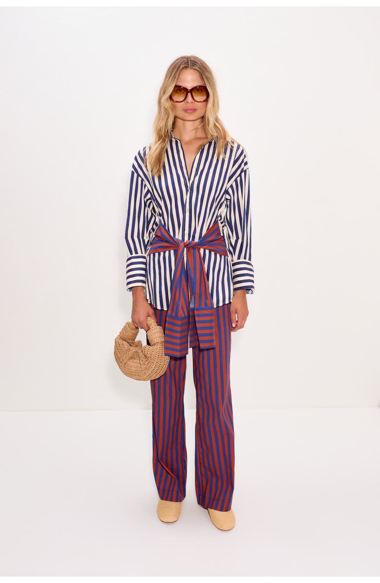 SIMONMILLER Inna Poplin Top, Alternate, color, Navy Stripe Multi