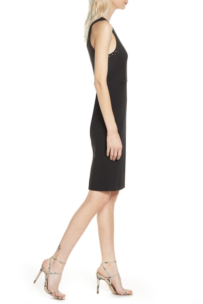 First Point Rickrack Trim Sheath Dress, Alternate, color, BLACK