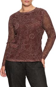 Sanctuary Perfect Floral Long Sleeve Mesh T-Shirt