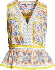 Ramy Brook Lyra Tile Print Cotton Top