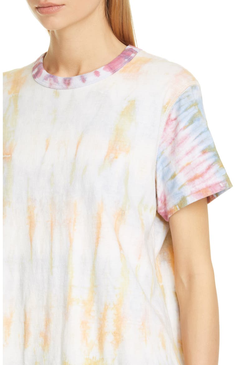 Reconstructed Tie Dye Crop T-Shirt, Alternate, color, PINK MULTI