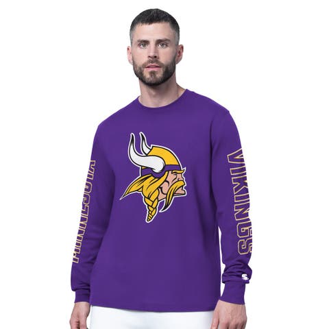 Men's Starter Purple Minnesota Vikings Clutch Hit II Long-Sleeve T-Shirt