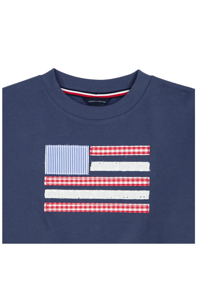 Kids' Flag Appliqué Sweatshirt, Alternate, color, BLUEBERRY