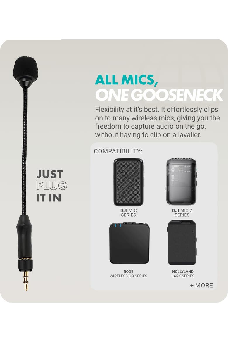 MV-M101 Gooseneck Omnidirectional Lavalier Microphone- Compatible with DJI Mic/Rode Wireless Go Series Wireless Transmitters, Alternate, color, Black